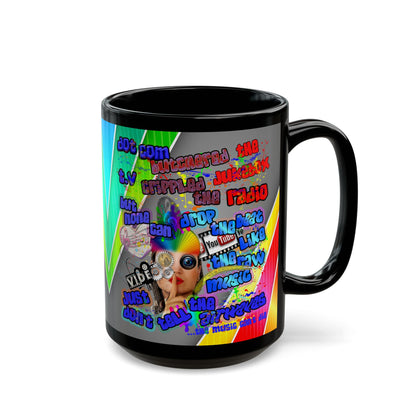 drop the beat - Black Mug (rainbow split)