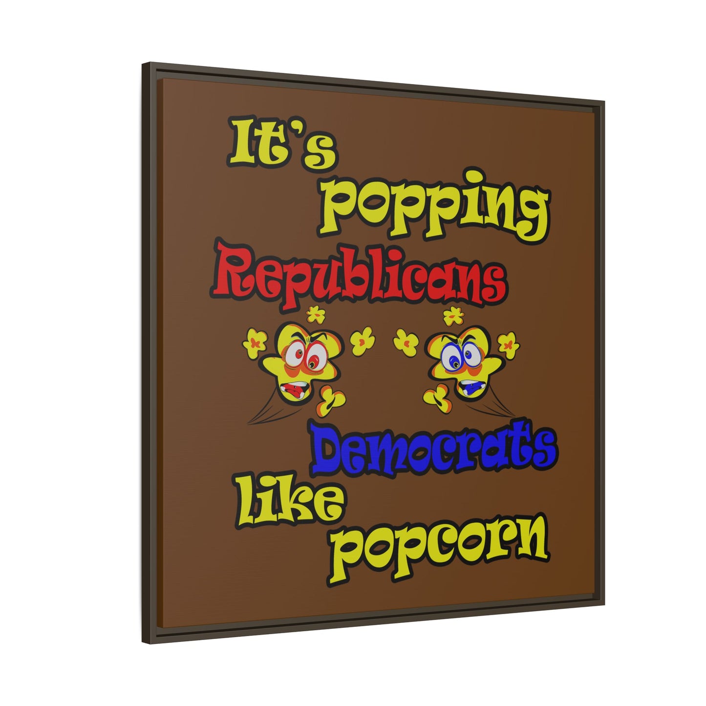 popping like popcorn - framed canvas art (brown)