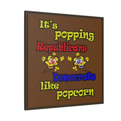 popping like popcorn - framed canvas art (brown)
