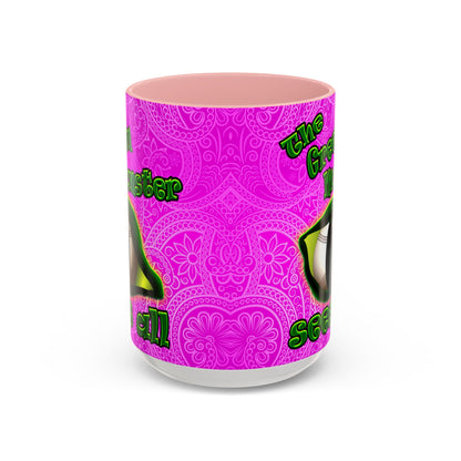 green monster - Accent Mug (pink swirl)