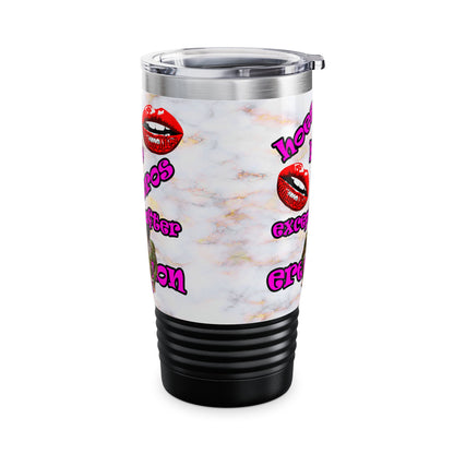 hoes b4 bros - Ringneck Tumbler, 20oz (white marble)