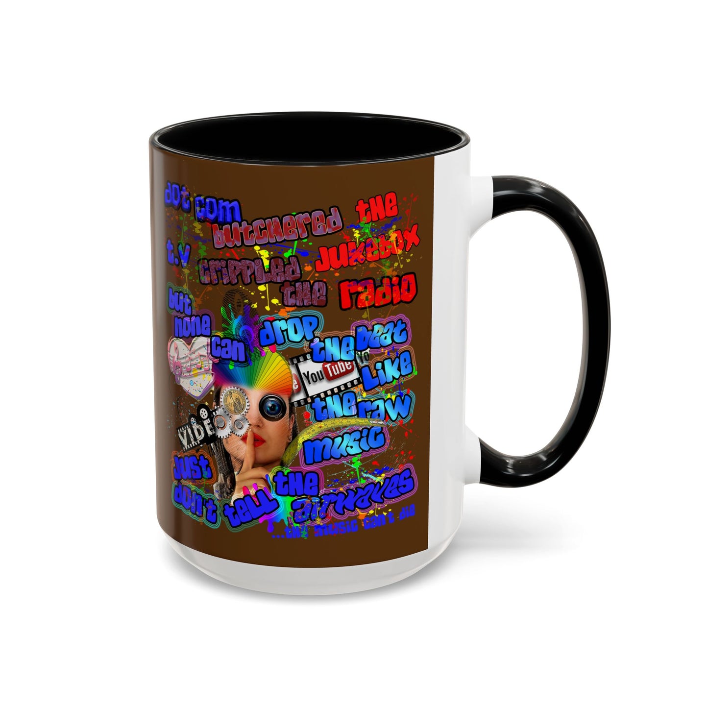 drop the beat - Accent Mug (brown)