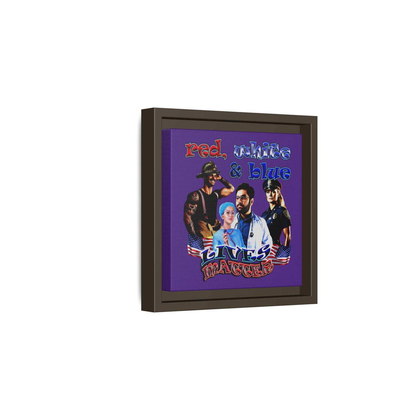 rw&b lives matter - framed canvas art (purple)
