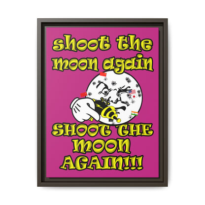 shoot the moon again - framed canvas art (pink)