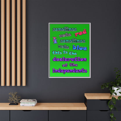 declaration of the independents - framed canvas art (logo green)