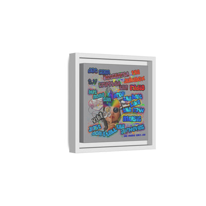 drop the beat - framed canvas art (grey)