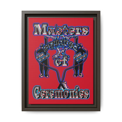 em cee squared - framed canvas art (dark red)