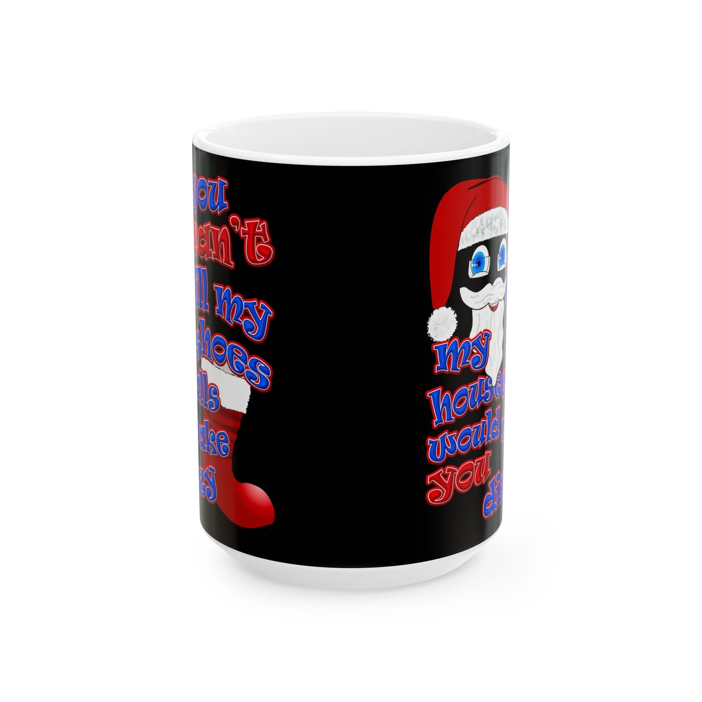 santa's shoes - White Mug (black)