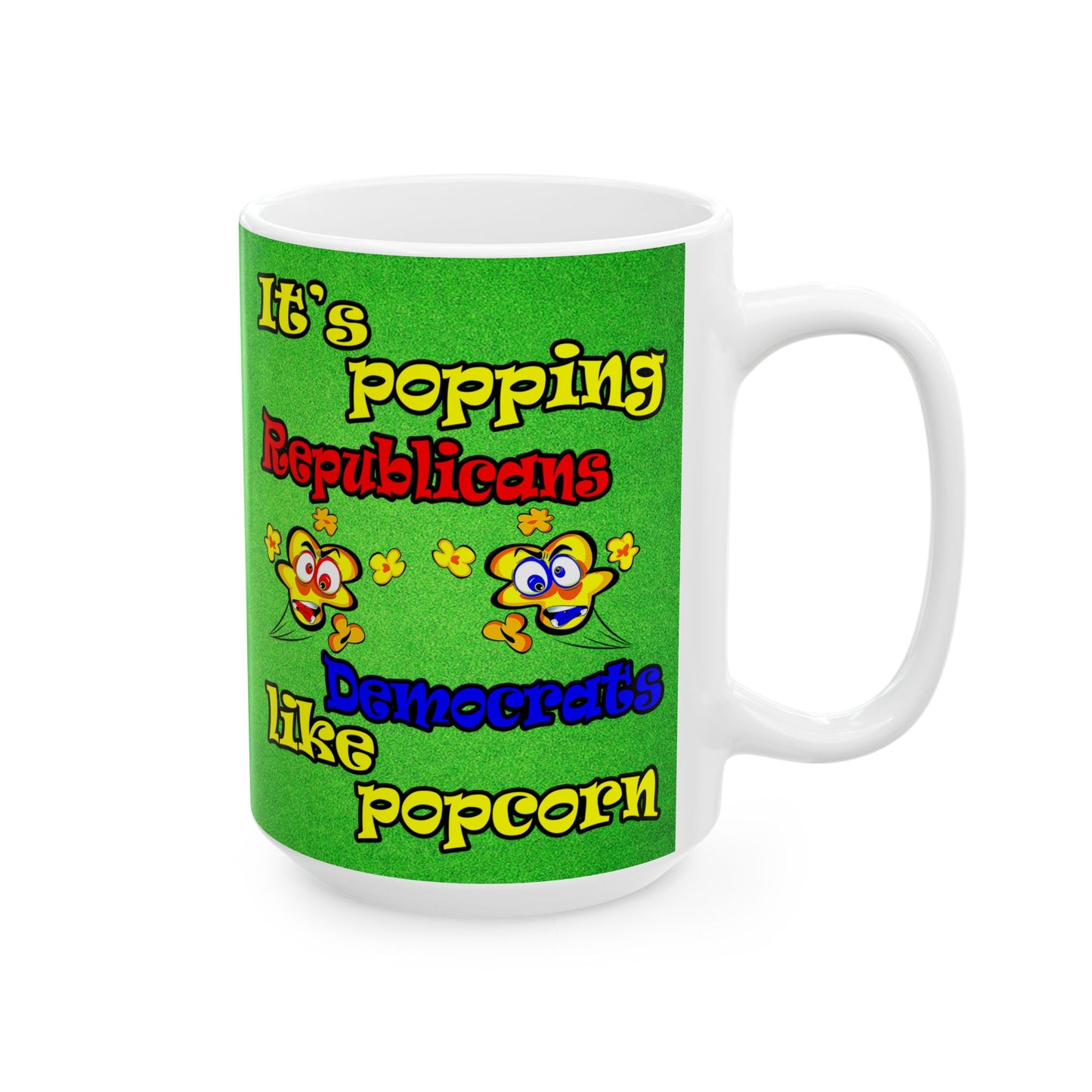 popping like popcorn - White Mug (green turf)