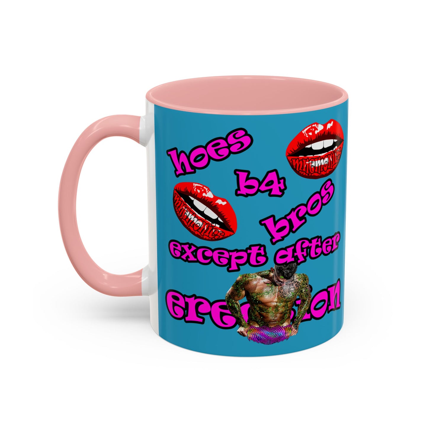hoes b4 bros - Accent Mug (turquoise)