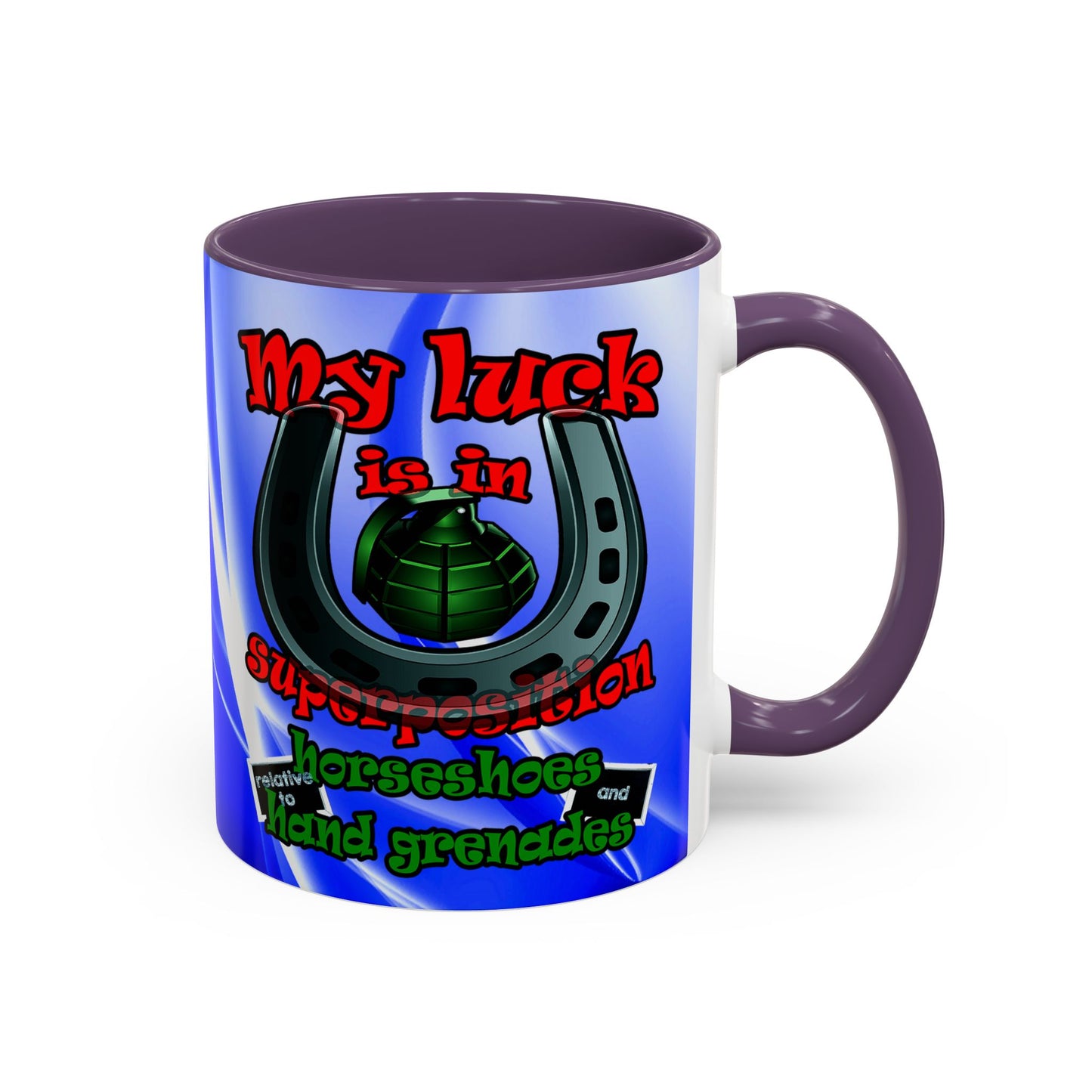 my luck - Accent Mug (blue-white wave)