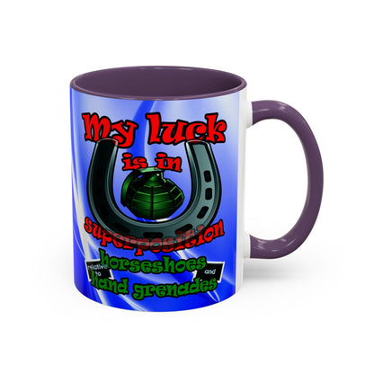 my luck - Accent Mug (blue-white wave)