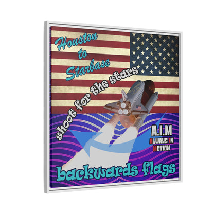 shoot for the stars - framed canvas art (purple wave)