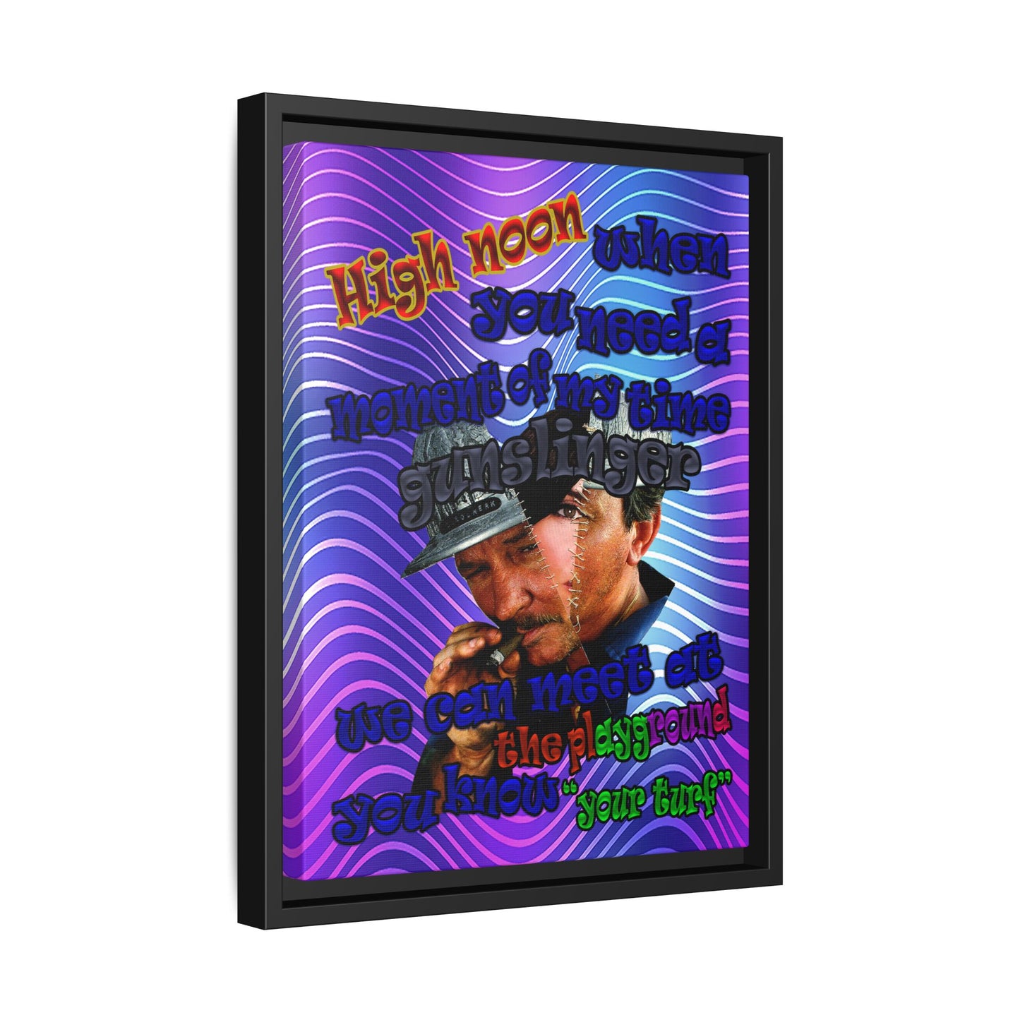 high noon - framed canvas art (purple wave)