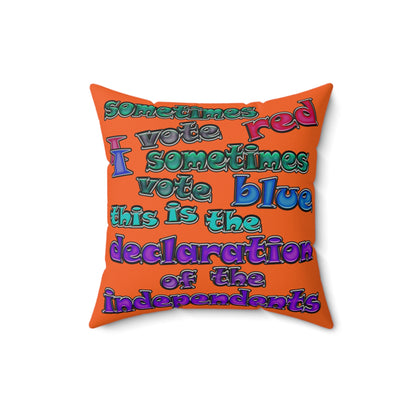 declaration of the independents - Faux Suede Square Pillow - (orange)