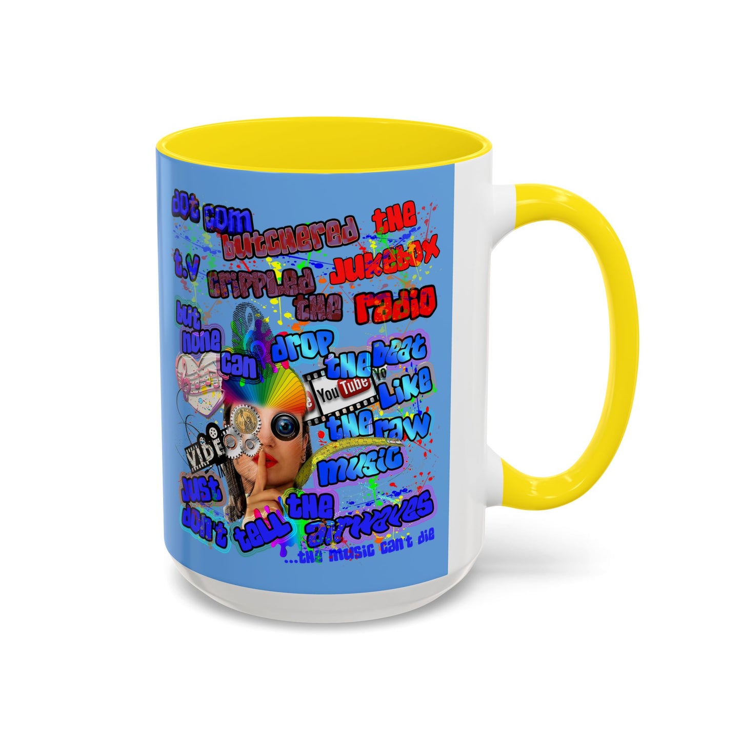drop the beat - Accent Mug (light blue)