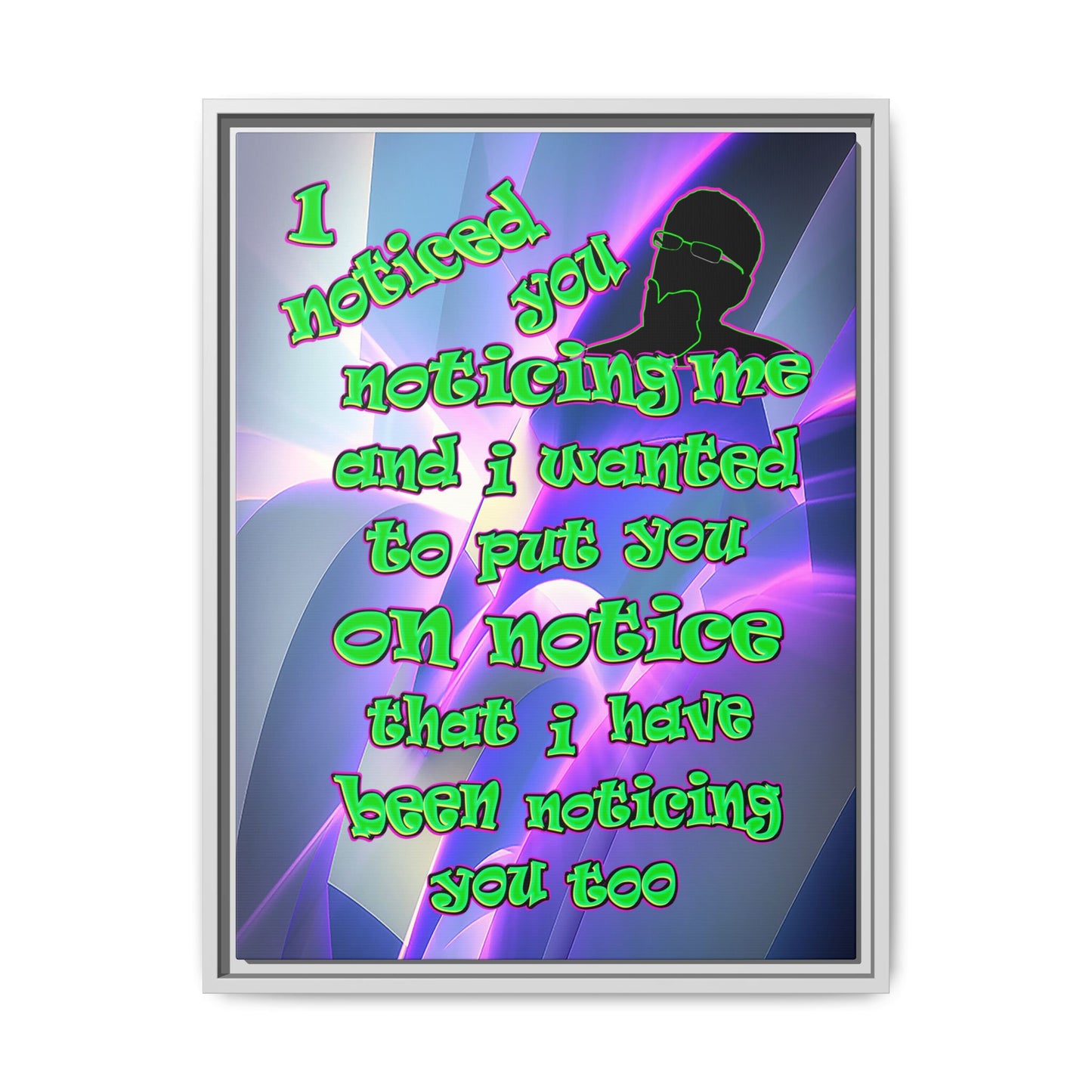 noticed you noticing - framed canvas art (grey-pink wave)