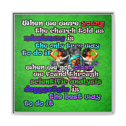 doggystyle - framed canvas art (green turf)