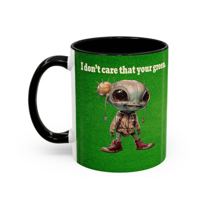 I don't care that your grey - Accent Mug (green turf)
