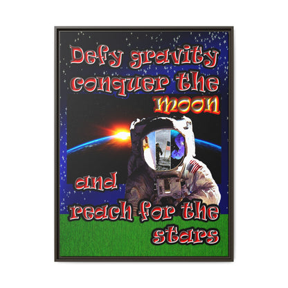 defy conquer reach - framed canvas art ('snoops' background)