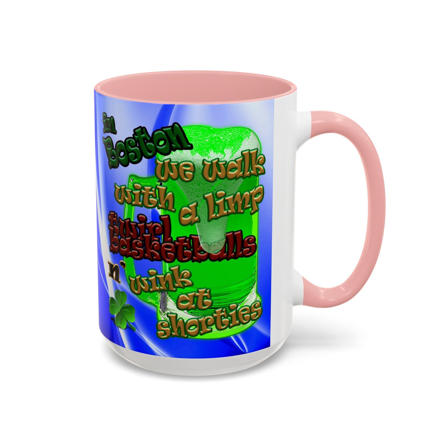 celtics logo - Accent Mug (blue-white wave)