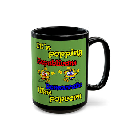 popping like popcorn - Black Mug (green)