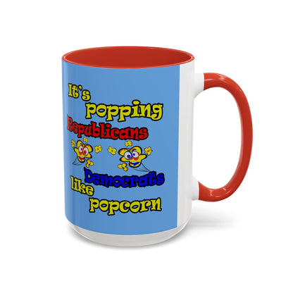 popping like popcorn - Accent Mug (light blue)