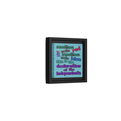 declaration of the independents - framed canvas art (faded blue)