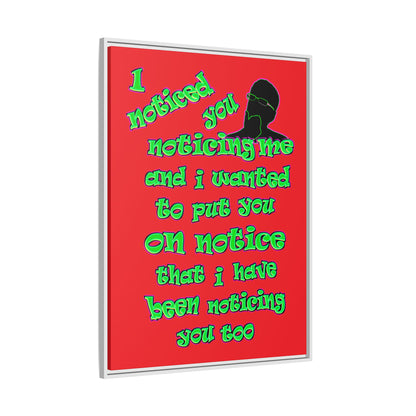 noticed you noticing - framed canvas art (red)