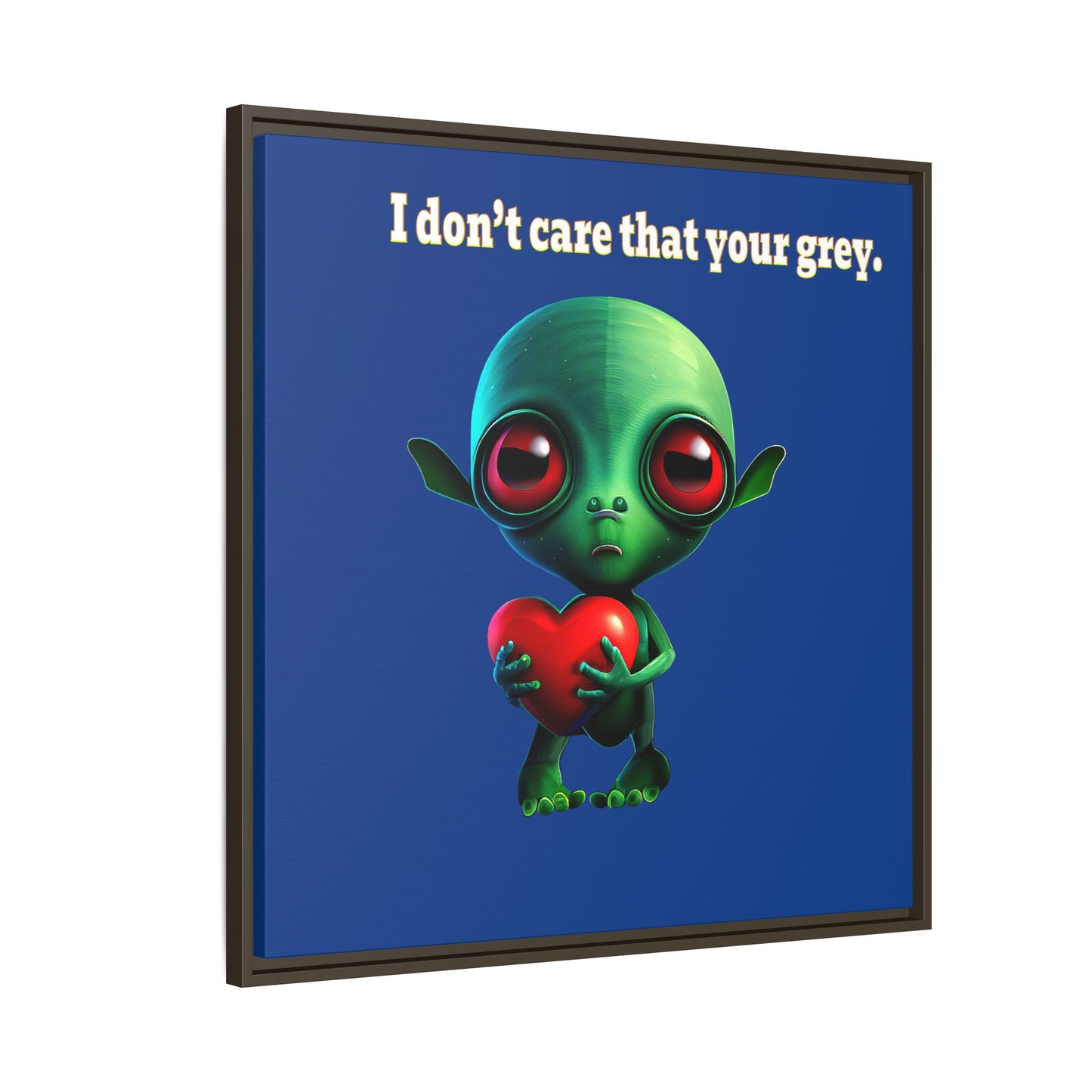 I don't care that your grey - framed canvas art (dark blue)