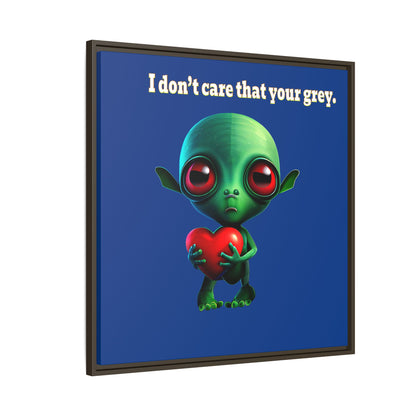 I don't care that your grey - framed canvas art (dark blue)
