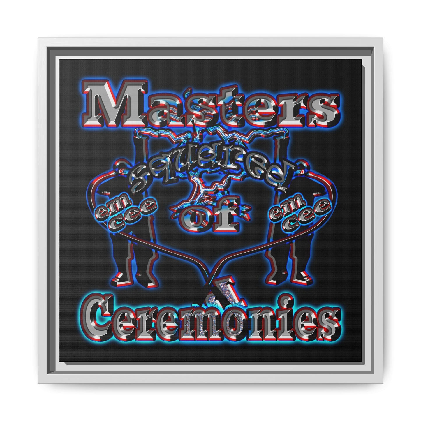 em cee squared - framed canvas art (black)