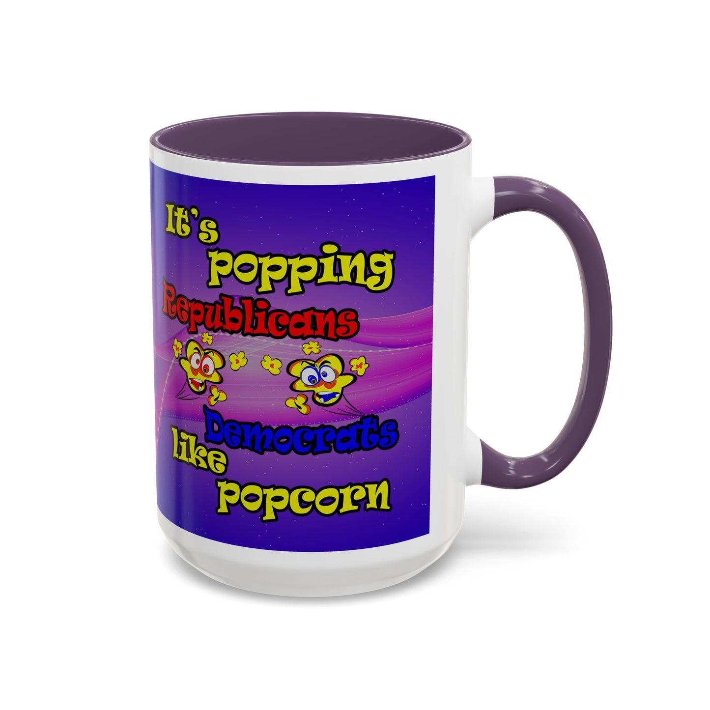 popping like popcorn - Accent Mug (purple-pink wave)