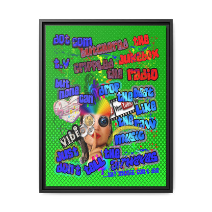 drop the beat - framed canvas art (logo green)