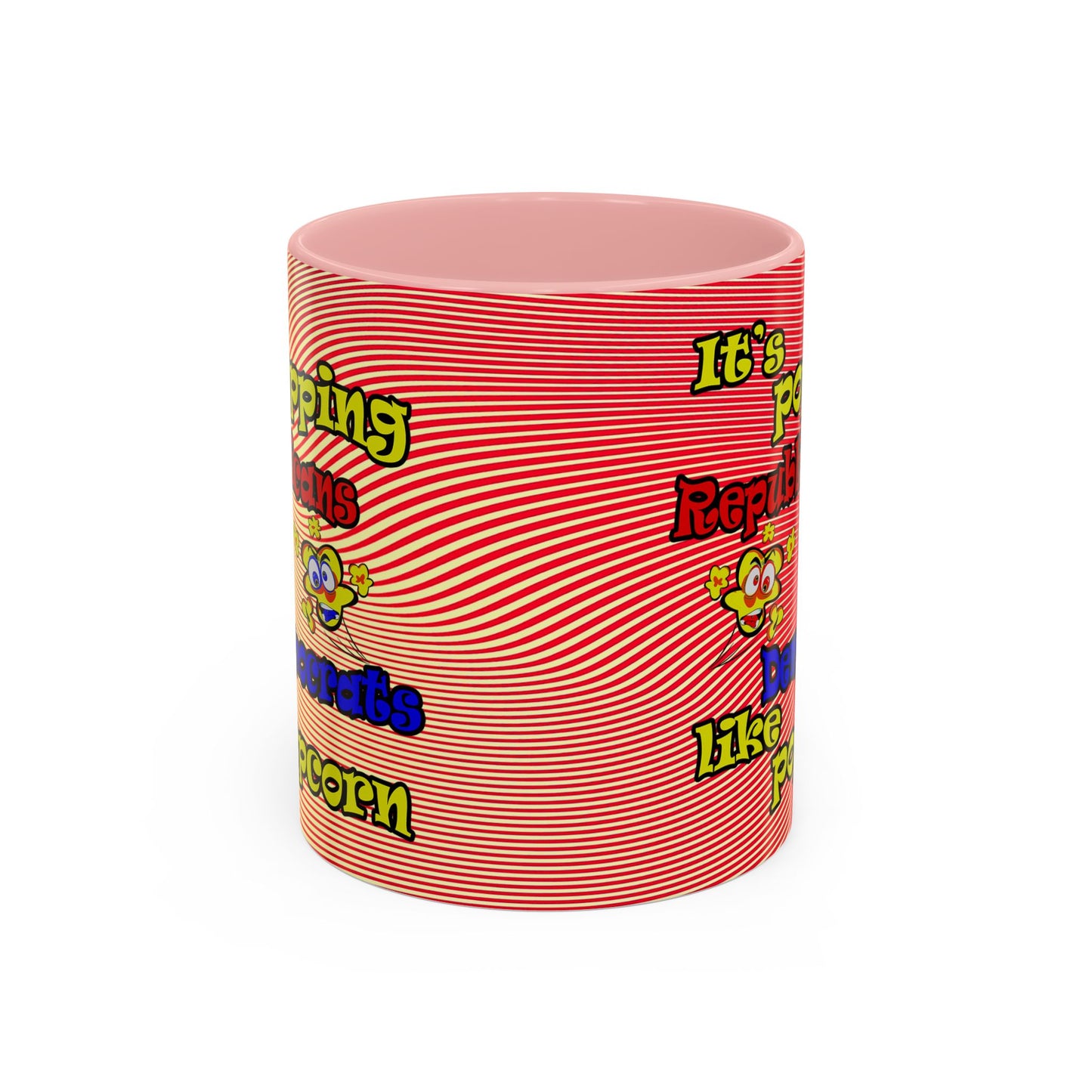 popping like popcorn - Accent Mug (yellow-orange wave)