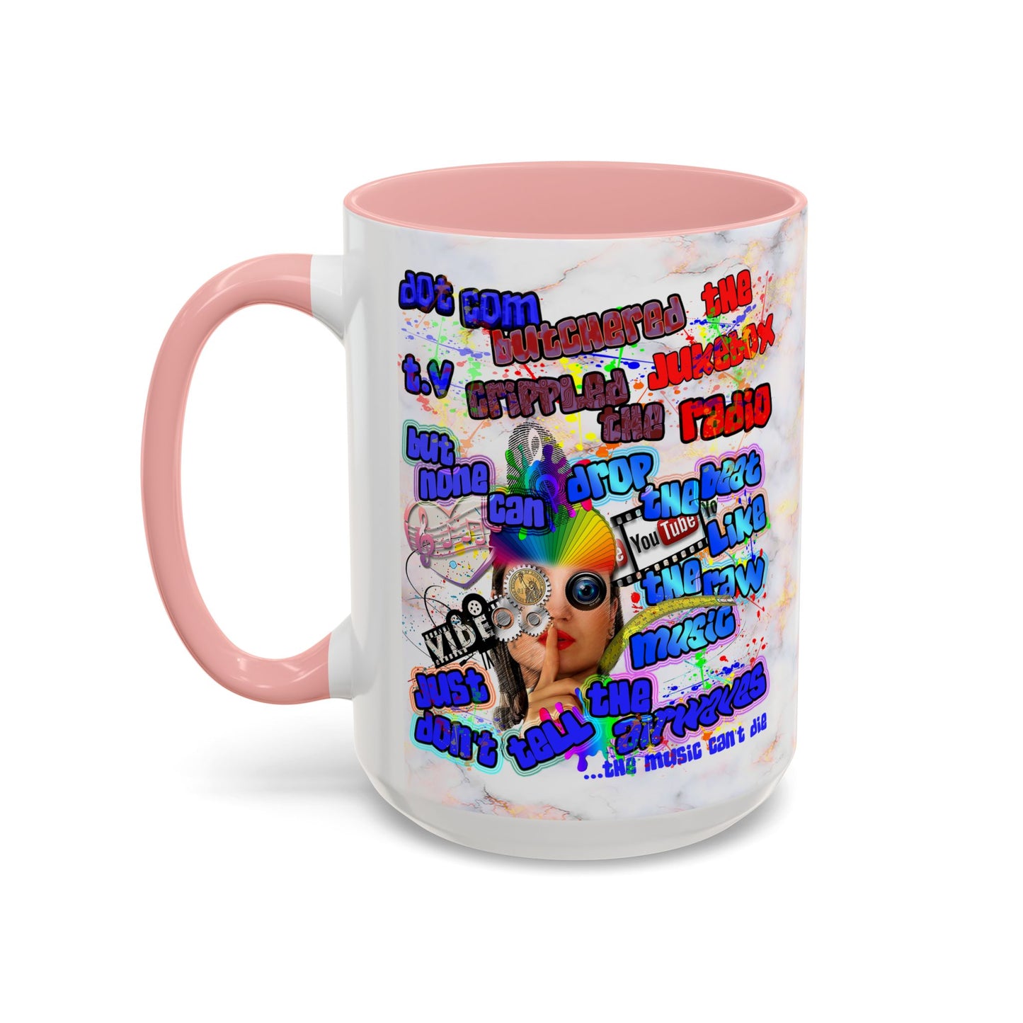 drop the beat - Accent Mug (white marble)