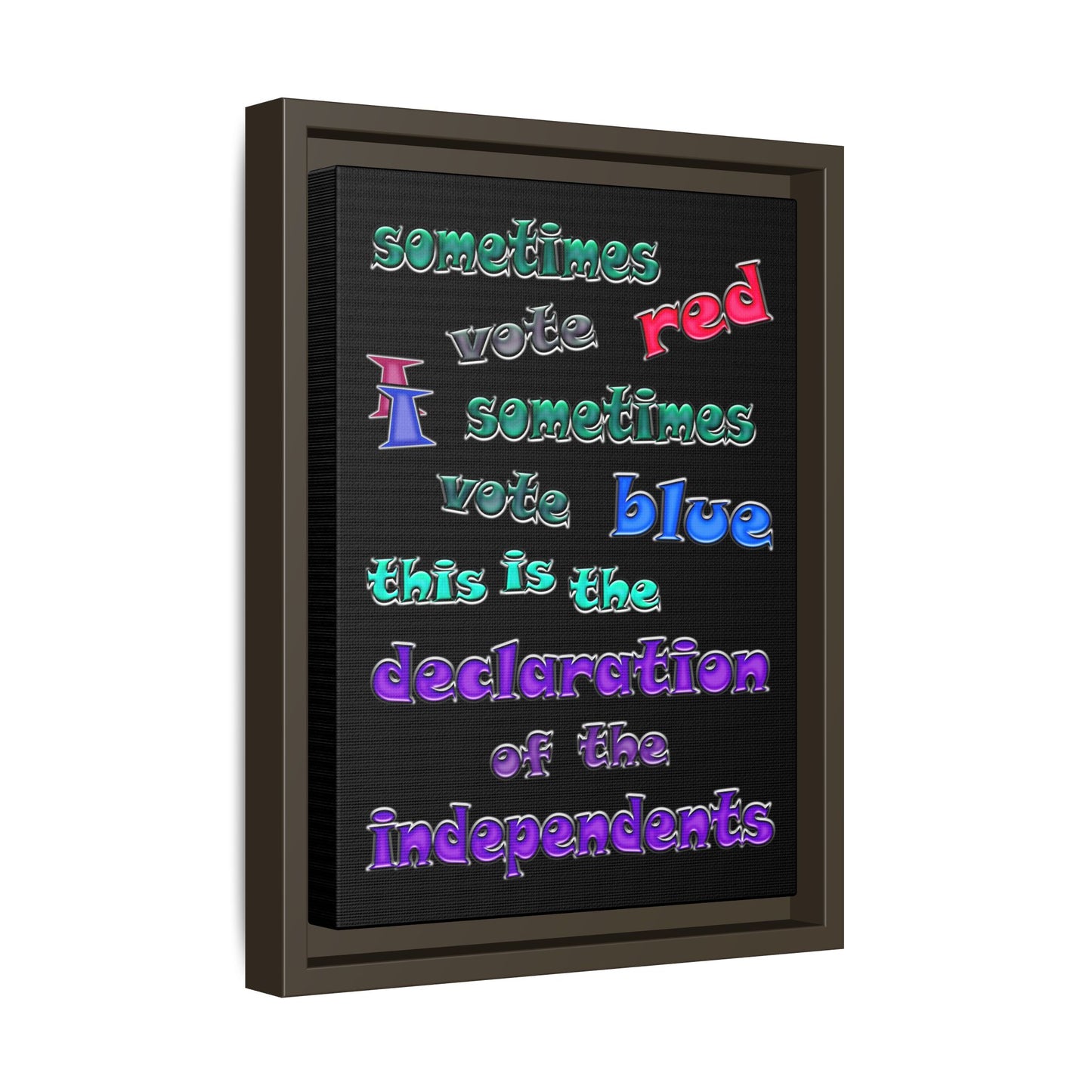 declaration of the independents - framed canvas art (black)