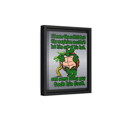 turtle race - framed canvas art (brushed nickel)