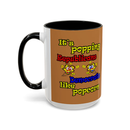 popping like popcorn - Accent Mug (light brown)