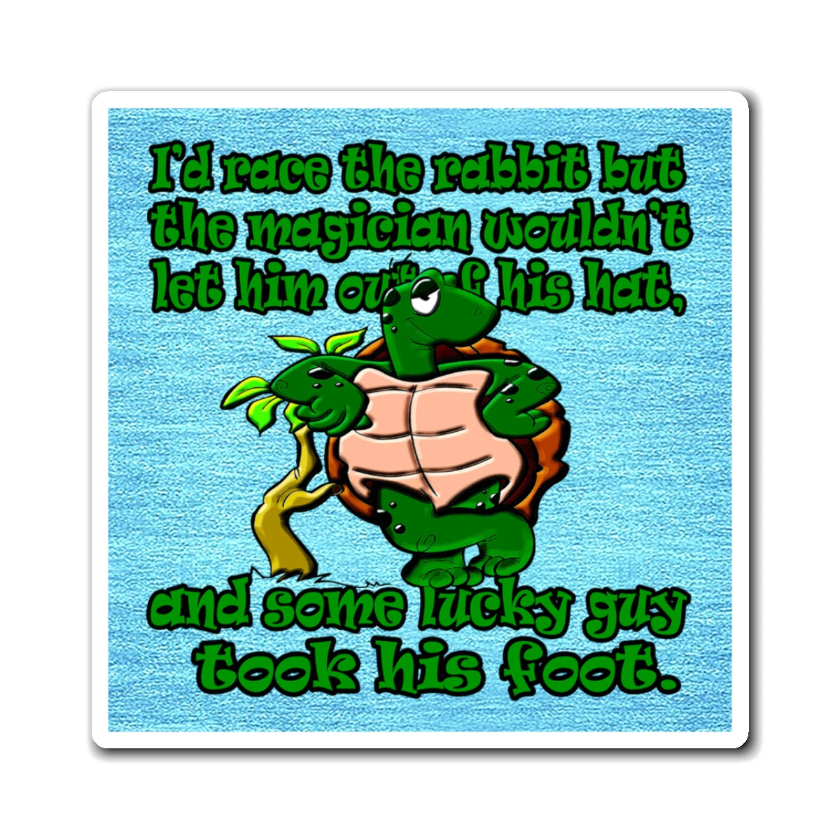 turtle race - Magnets - (faded blue)