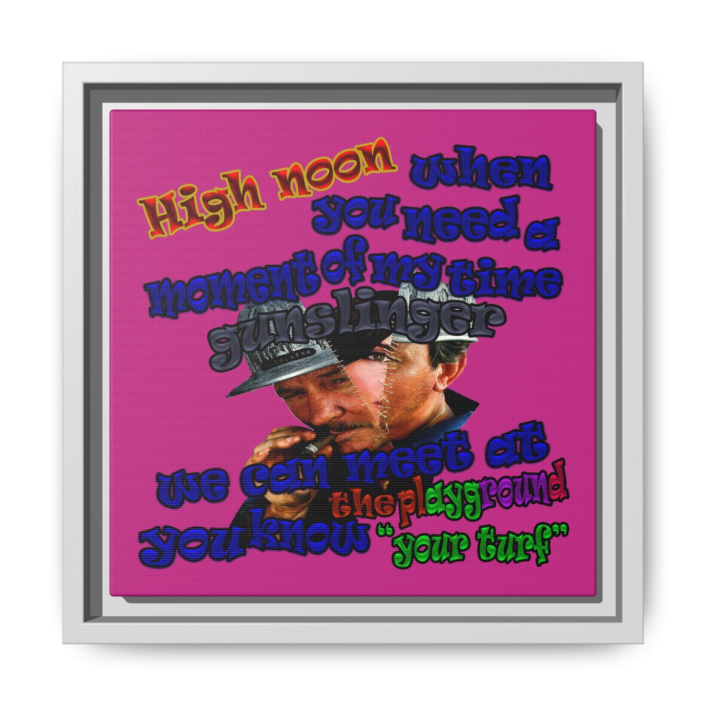 high noon - framed canvas art (pink)