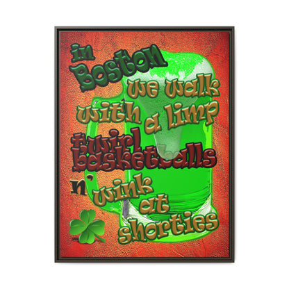 celtics logo - framed canvas art (burnt orange)