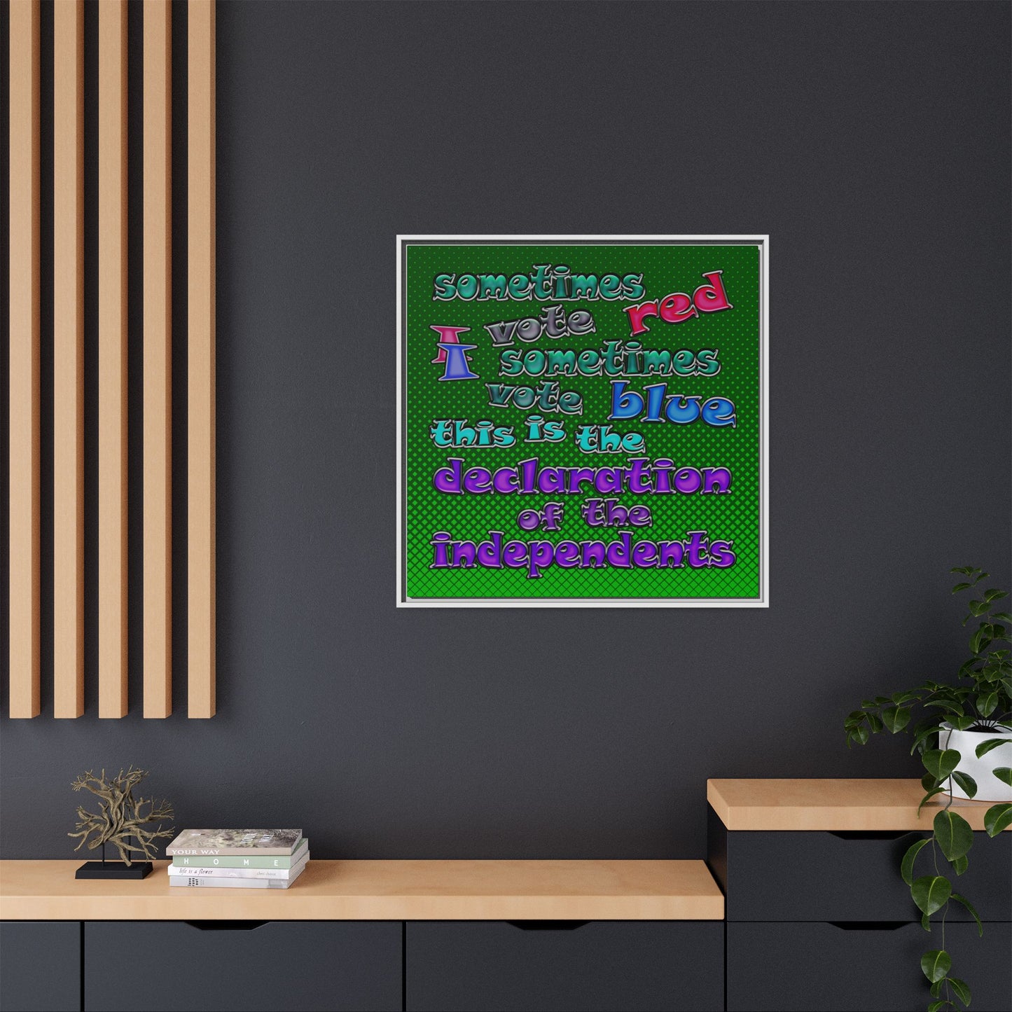 declaration of the independents - framed canvas art (logo green)