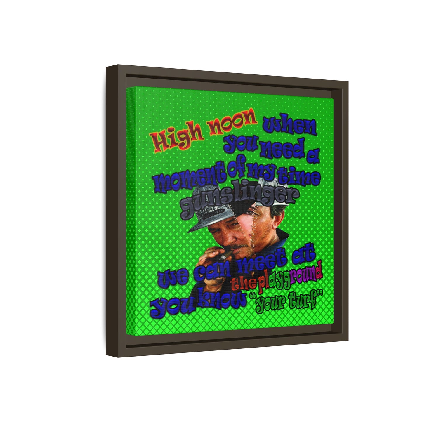 high noon - framed canvas art (logo green)