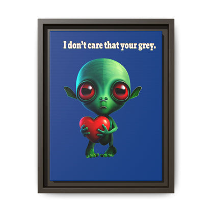 I don't care that your grey - framed canvas art (dark blue)
