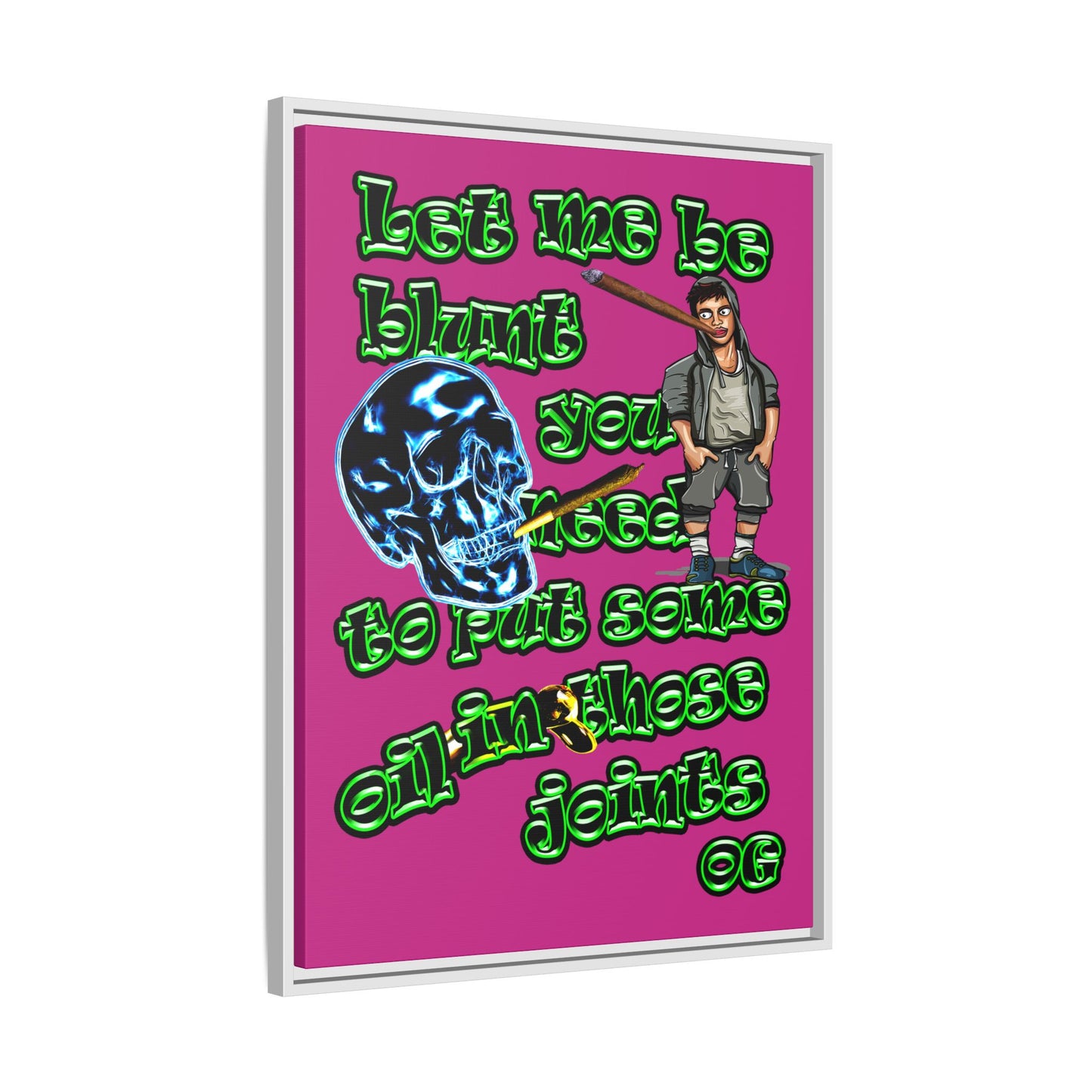 og - framed canvas art (pink)