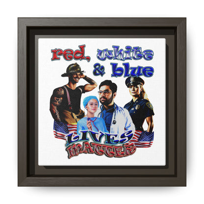 rw&b lives matter - framed canvas art (white)
