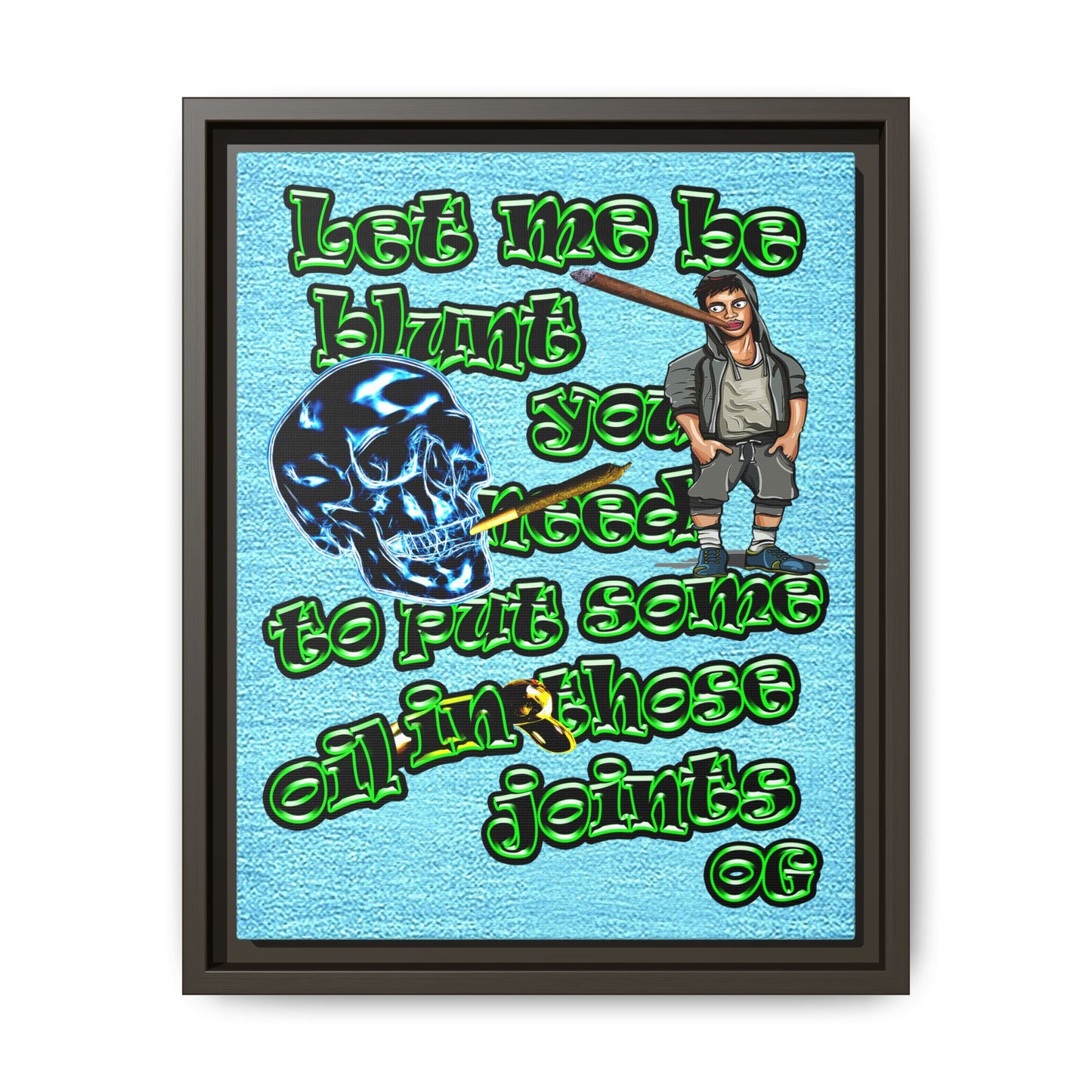 og - framed canvas art (faded blue)