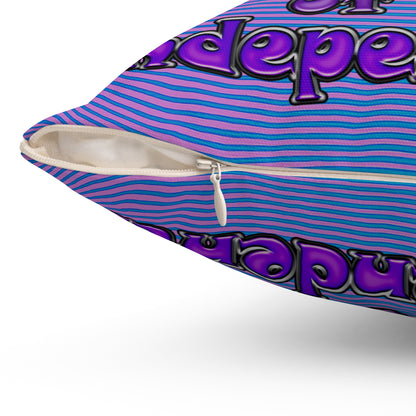 declaration of the independents - Spun Polyester Square Pillow - (light blue-purple wave)