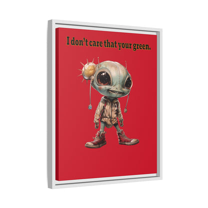 I don't care that your green - framed canvas art (dark red)